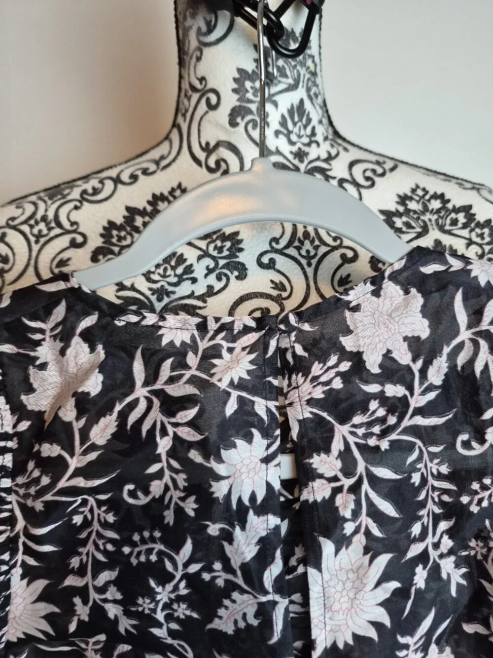 Ulla Johnson Posey Floral Silk Cotton Puff Sleeve Blouse Top Black White Sz 4